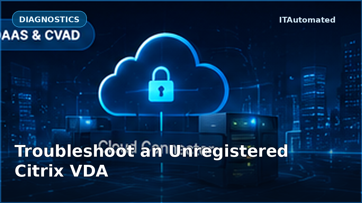 Citrix VDA registration troubleshooting with Cloud Connector and infrastructure checks